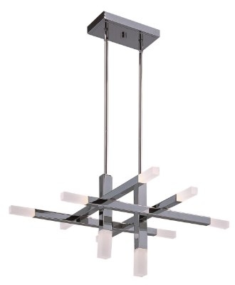 Mostrar detalles para 1.5W Crossroads 10-Light LED Pendant PC Frosted (OA HT 16"-58") Imagen de 1.5W Crossroads 10-Light LED Pendant PC Frosted (OA HT 16"-58")