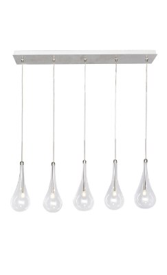 Mostrar detalles para 1.50W Larmes 5-Light LED Pendant PC Clear G4 LED (OA HT 16.5"-124") Imagen de 1.50W Larmes 5-Light LED Pendant PC Clear G4 LED (OA HT 16.5"-124")