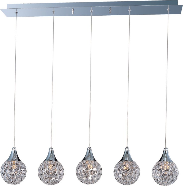 Foto para 40W Brilliant 5-Light Pendant PC Crystal Glass G9 Xenon (OA HT 18"-128")
