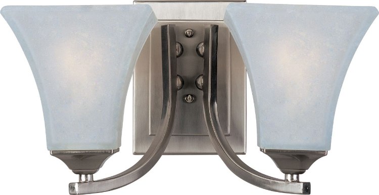 Foto para 100W Aurora 2-Light Bath Vanity SN Frosted Glass MB Incandescent 