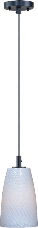 Foto para 100W Carte 1-Light Pendant BZ White Ripple MB (OA HT 24"-60")
