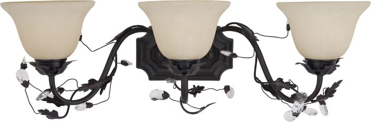 Foto para 100W Elegante 3-Light Bath Vanity OI Frosted Ivory Glass MB Incandescent 