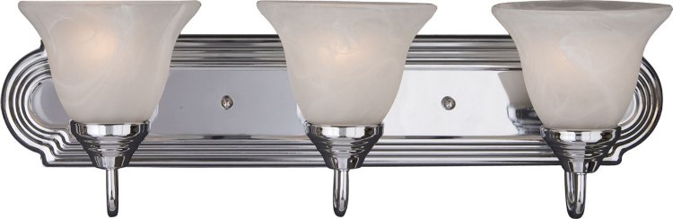 Foto para 100W Essentials - 801x-Bath Vanity PC 3-lights Marble Glass MB Incandescent 