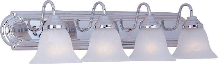 Foto para 100W Essentials - 801x-Bath Vanity PC 4-lights Marble Glass MB Incandescent 