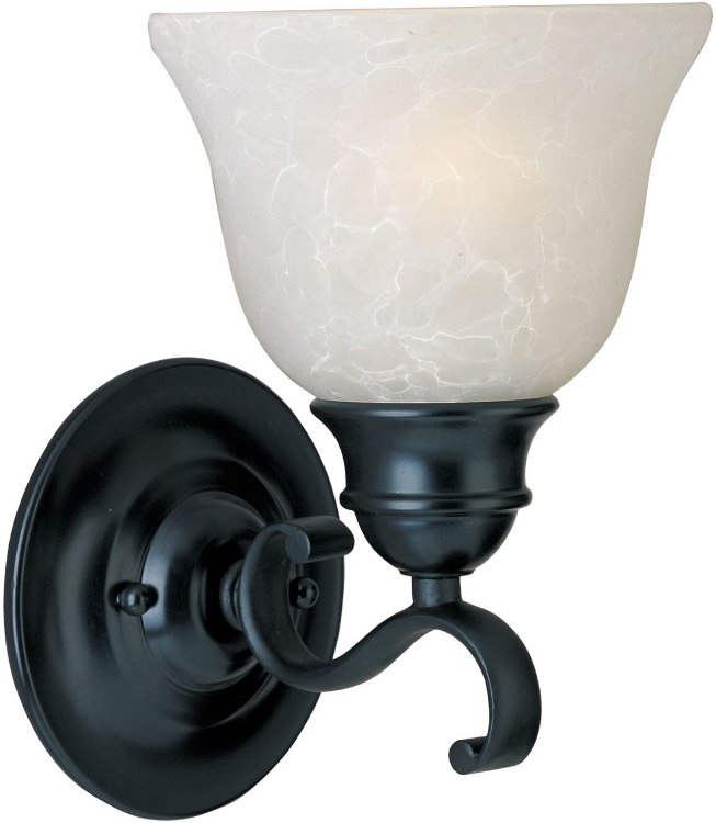 Foto para 100W Linda 1-Light Wall Sconce BK Ice Glass MB Incandescent 