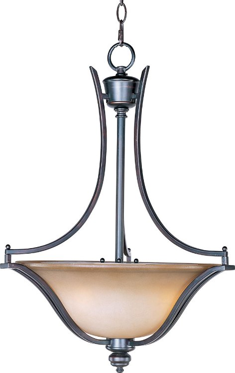 Foto para 100W Madera 3-Light Pendant OI Wilshire Glass MB Incandescent 36" Chain
