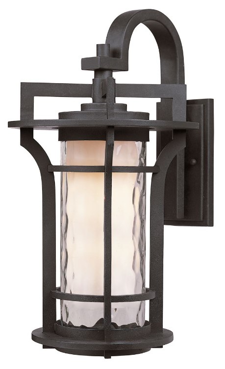 Foto para 100W Oakville 1-Light Outdoor Wall Lantern BO Water Glass MB Incandescent 8"x14.25" 
