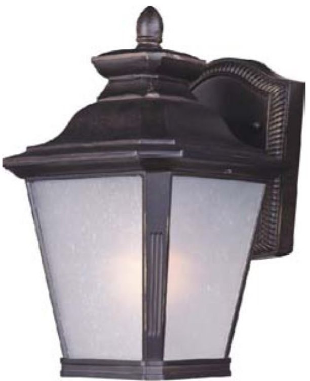 Foto para 13W Knoxville EE 1-Light Outdoor Wall Lantern BZ Frosted Seedy GU24 