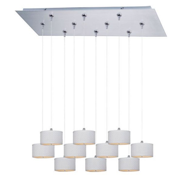 Foto para 50W Elements 10-Light RapidJack Pendant and Canopy SN Vinyl 12V GY6.35 T4 Xenon (OA HT 6.25"-126.25") (CAN 31.5"x12.5"x2.5")