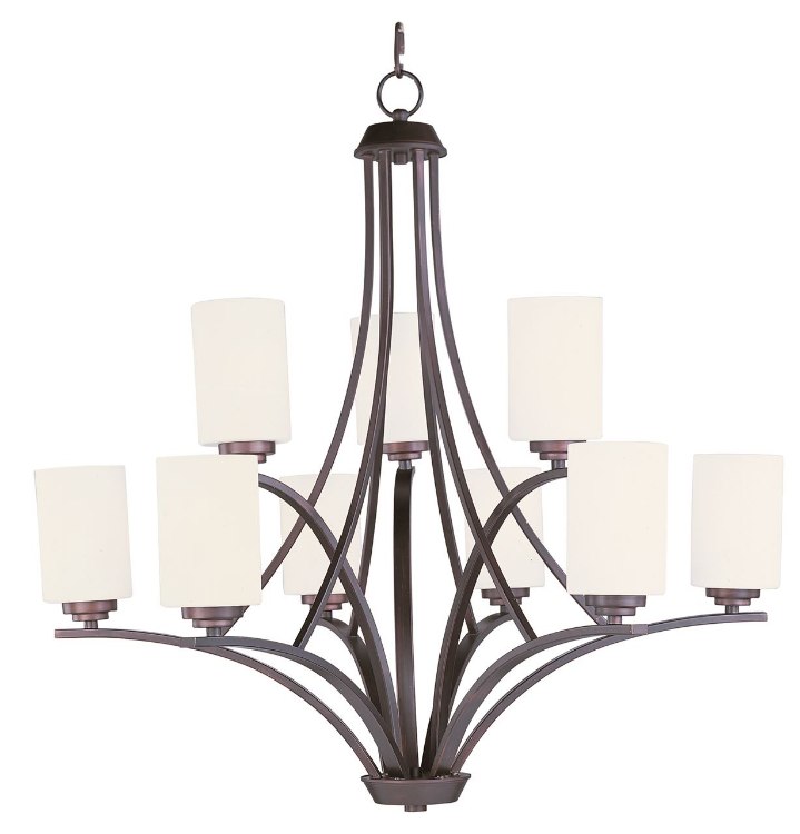 Foto para 60W Deven 9-Light Chandelier OI Satin White MB Incandescent 
