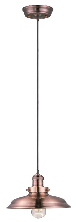Foto para 60W Mini Hi-Bay 1-Light Pendant W/Bulb ACP Metal MB Incandescent 11"x6.75" (OA HT 65.75")