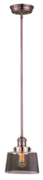 Foto para 60W Mini Hi-Bay 1-Light Pendant W/Bulb ACP Mirror Smoke Glass MB Incandescent (OA HT 52.75")