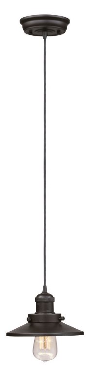 Foto para 60W Mini Hi-Bay 1-Light Pendant W/Bulb BZ Metal MB Incandescent 8"x5.25" (OA HT 64.5")
