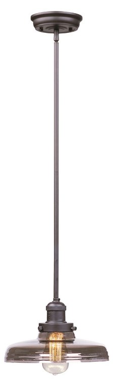 Foto para 60W Mini Hi-Bay 1-Light Pendant W/Bulb BZ Mirror Smoke Glass MB Incandescent (OA HT 50")