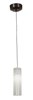 Foto para 35w Zeta GY6.35 Bi-Pin Halogen Dry Location Bronze White Lined Low Voltage Pendant with Anari Silk (l) Glass