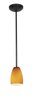 Foto para 100w Sherry Glass Pendant E-26 A-19 Incandescent Dry Location Oil Rubbed Bronze Amber Glass 6"Ø4.5" (CAN 1.25"Ø5.25")