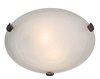 Foto para 120w (2 x 60) Mona E-12 B-10 Incandescent Dry Location Rust Alabaster Flush-Mount (CAN Ø9.75")