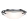 Foto para 13w Saturn GU-24 Spiral Fluorescent Damp Location Brushed Steel Frosted Flush-Mount (CAN 0.25"Ø5")