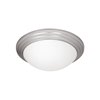Foto para 13w Strata GU-24 Spiral Fluorescent Damp Location Brushed Steel Opal Flush-Mount