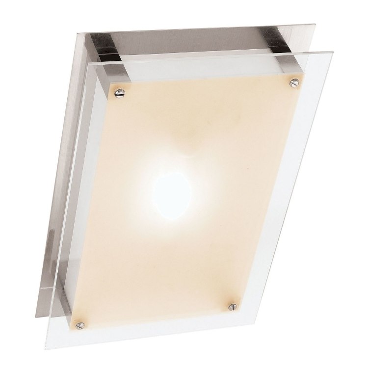 Foto para 13w Vision Module Damp Location Brushed Steel Frosted LED Flush-mount 10"x15.5"x3.25" (CAN 11.75"x6"x1.25")