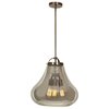 Foto para 180w (3 x 60) Flux E-26 ST-18 Incandescent Dry Location Distressed Bronze Smoke Vintage Lamped Pendant (CAN 0.75"Ø4.75")