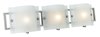 Foto para 180w (3 x 60) Nara E-12 B-10 Incandescent Damp Location Brushed Steel Checkered Frosted Wall & Vanity (CAN 8.25"x4.5"x0.75")