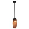 Foto para 18w Cabernet Glass Pendant GU-24 Spiral Fluorescent Dry Location Oil Rubbed Bronze Amber Slate Glass 12"Ø4.9" (CAN 1.25"Ø5.25")