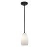 Foto para 18w Champagne Glass Pendant GU-24 Spiral Fluorescent Dry Location Oil Rubbed Bronze Opal Glass 9"Ø5" (CAN 1.25"Ø5.25")