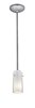 Foto para 18w Glass`n Glass  Cylinder Pendant GU-24 Spiral Fluorescent Dry Location Brushed Steel Clear Opal Glass 10"Ø4.5" (CAN 1.25"Ø5.25")