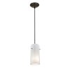 Foto para 18w Glass`n Glass  Cylinder Pendant GU-24 Spiral Fluorescent Dry Location Oil Rubbed Bronze Clear Opal Glass 10"Ø4.5" (CAN 1.25"Ø5.25")