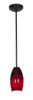 Foto para 18w Merlot Glass Pendant GU-24 Spiral Fluorescent Dry Location Oil Rubbed Bronze Red Sky Glass 8"Ø3.5" (CAN 1.25"Ø5.25")