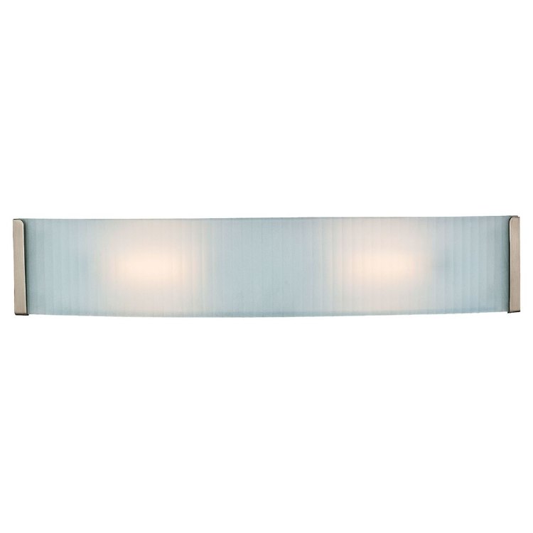 Foto para 200w (2 x 100) Helium R7s J-118 Halogen Damp Location Brushed Steel Checkered Frosted Wall & Vanity 24.5"x4.75" (CAN 23.5"x4.6"x0.6")