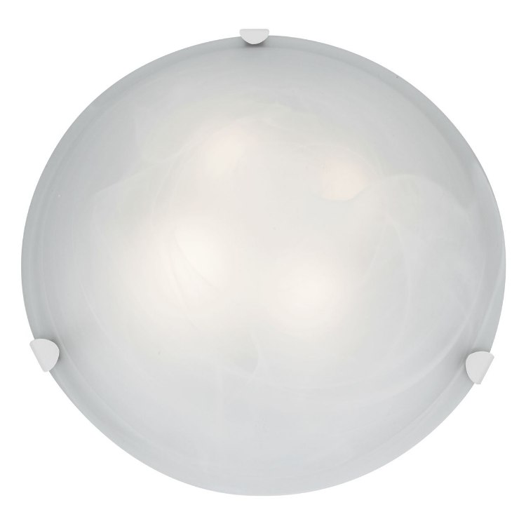 Foto para 240w (4 x 60) Mona E-26 A-19 Incandescent Dry Location White Alabaster Flush-Mount (CAN Ø17.5")