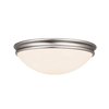 Foto para 100w Atom E-26 A-19 Incandescent Damp Location Brushed Steel Opal Flush-Mount (CAN 1.6"Ø10.5")