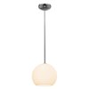 Foto para 60w Nitrogen E-26 A-19 Incandescent Dry Location Brushed Steel Opal Ball Pendant (CAN 1.25"Ø5.25")