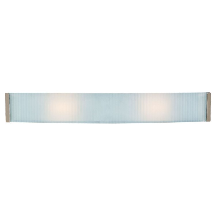 Foto para 48w (2 x 24) Helium Bi-Pin T-5 HO Linear Fluorescent Damp Location Brushed Steel Checkered Frosted Wall & Vanity (CAN 31.5"x4.75"x0.75")