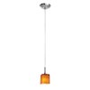 Foto para 40w Delta G9 G9 Halogen Dry Location Brushed Steel Amber Line Voltage Pendant with Hermes Glass