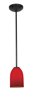 Foto para 100w Bordeaux Glass Pendant E-26 A-19 Incandescent Dry Location Oil Rubbed Bronze Red Glass 7.5"Ø5.25" (CAN 1.25"Ø5.25")