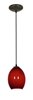 Foto para 100w Brandy FireBird Glass Pendant E-26 A-19 Incandescent Dry Location Oil Rubbed Bronze Red Sky Glass 9"Ø6" (CAN 1.25"Ø5.25")