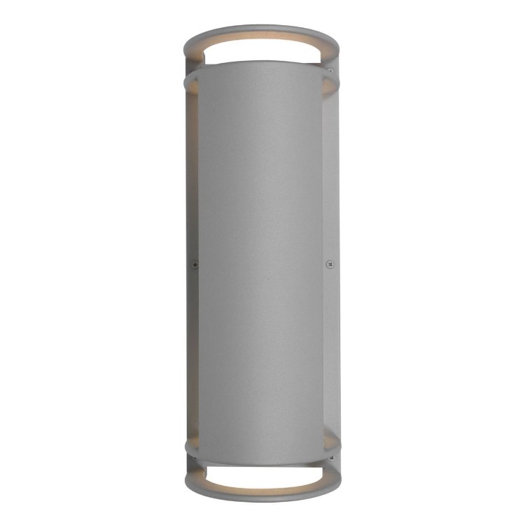 Foto para 120w (2 x 60) Poseidon E-26 A-19 Incandescent Satin Ribbed Frosted Wet Location Bulkhead 6"x16.75" (OA HT 16.75) (CAN 7"x4.5"x0.5")