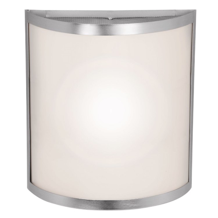 Foto para 16w Artemis Module 90Plus CRI Damp Location Brushed Steel Opal Dimmable Led Wall Fixture 10"x11" (OA HT 11) (CAN 10"x7"x0.5")