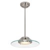 Foto para 13w Phoebe GX-53 80CRI LED Dry Location Brushed Steel 8mm Clear Glass Pendant 4"Ø13.5" (CAN 1.75"Ø5.25")