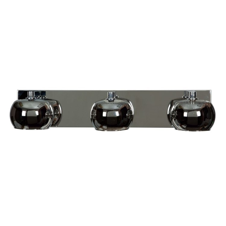 Foto para 144w (3 x 48) Glam G9 G9 Xenon Damp Location Chrome 3-Light Mirror Glass With Crystal Vanity (OA HT 4.75) (CAN 24"x4.75"x1")