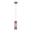 Foto para 35w Zeta GY6.35 Bi-Pin Halogen Dry Location Brushed Steel Plum Anari Silk Low Voltage Pendant Including Low Profile Mono-Pod (CAN Ø4.5")