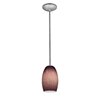 Foto para 12w Chianti SSL 90CRI LED Dry Location Brushed Steel Purple Cloud Rod Glass Pendant (CAN 1.25"Ø5.25")