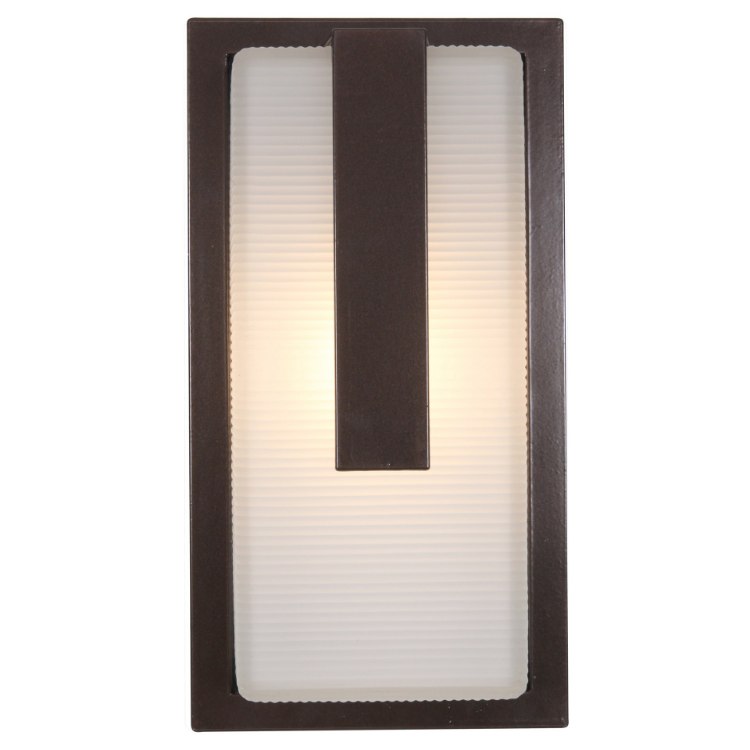 Foto para 9w 800lm 30k Neptune E-26 Replaceable LED Bronze Ribbed Frosted Marine Grade Wet Location LED Bulkhead (CAN 7"x4.6")