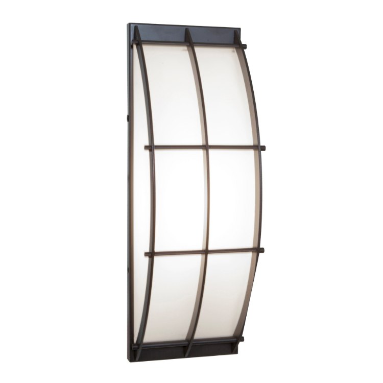 Foto para 9w 800lm 30k Tyro Dimmable E-26 Replaceable LED Bronze Opal Wet Location LED Wall Fixture (CAN 13.75"x4.2"x0.4")