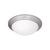Foto para 10w 800lm 30k Strata E-26 Replaceable LED Damp Location Brushed Steel Opal Dimmable LED Flush Mount
