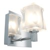 Foto para 4.5w 450lm 30k Glas_e Dimmable G9 Replaceable LED Damp Location Chrome Frosted and Clear 1-Light Square Crystal LED Wall & Vanity Fixture (CAN 4.4"x7.4"x0.5")