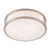 Foto para 10w 800lm 30k Conga E-26 Replaceable LED Damp Location Brushed Steel Opal Dimmable LED Flush Mount